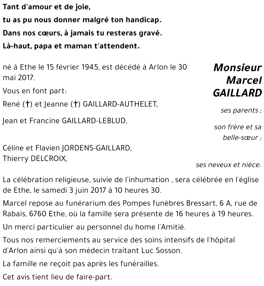 Marcel GAILLARD 