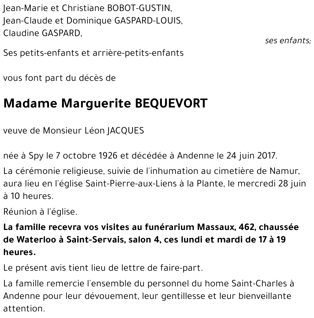 Marguerite BEQUEVORT
