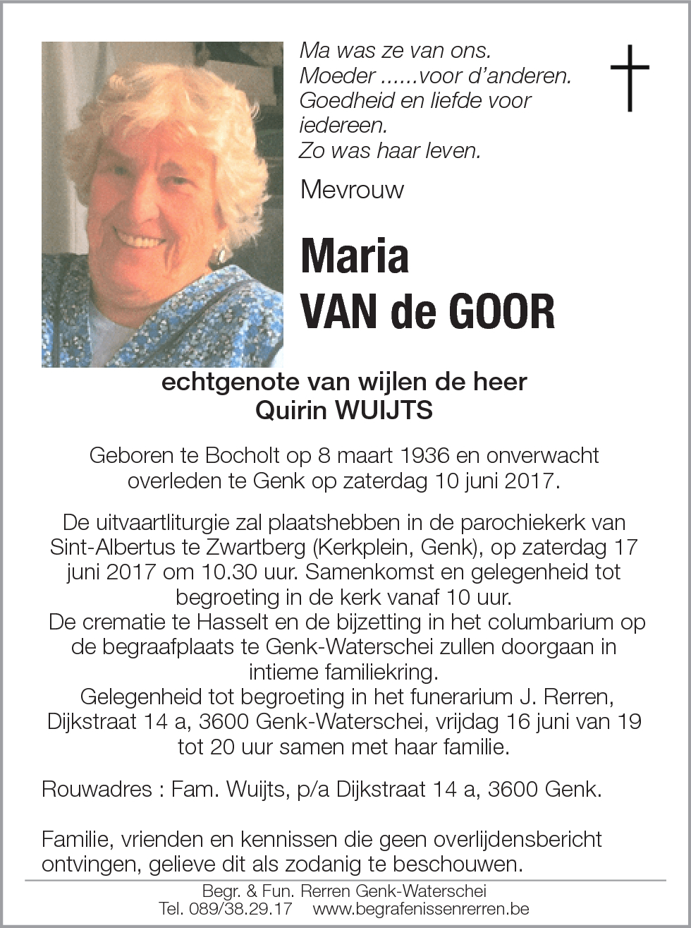 Maria VAN de GOOR