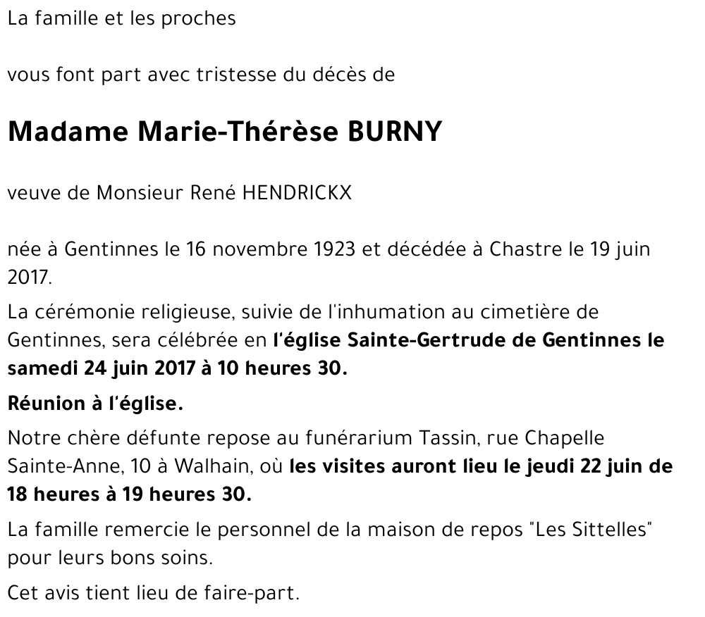 Marie-Thérèse BURNY
