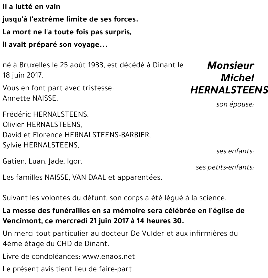Michel HERNALSTEENS