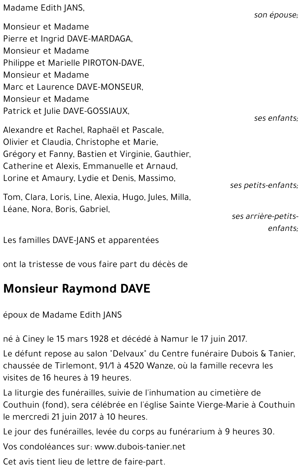 Raymond DAVE