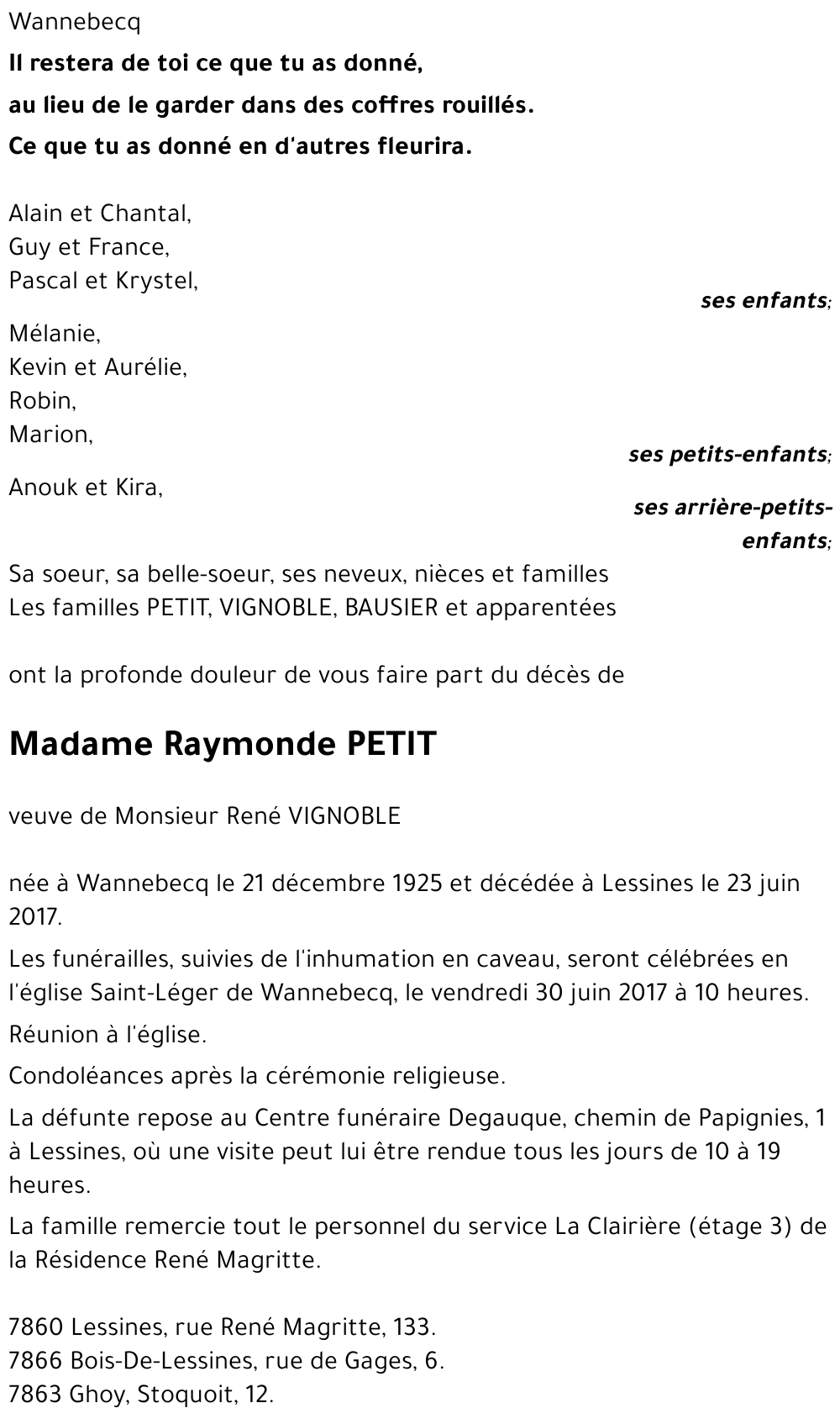 Raymonde PETIT