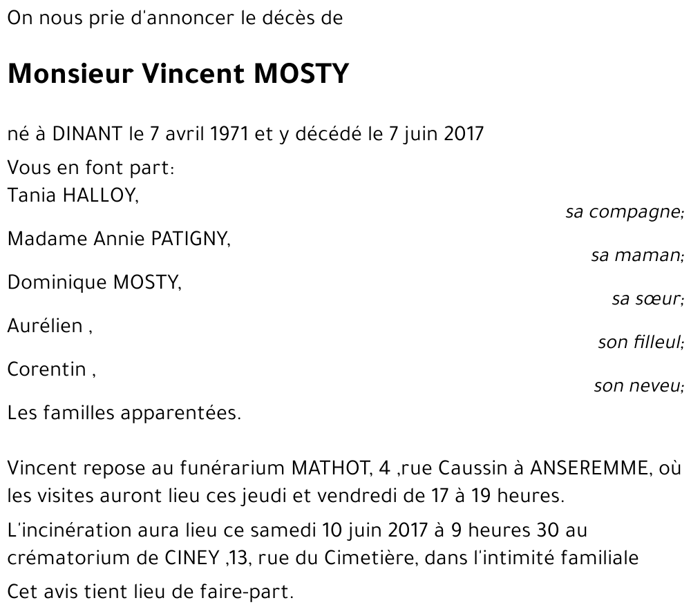 Vincent MOSTY