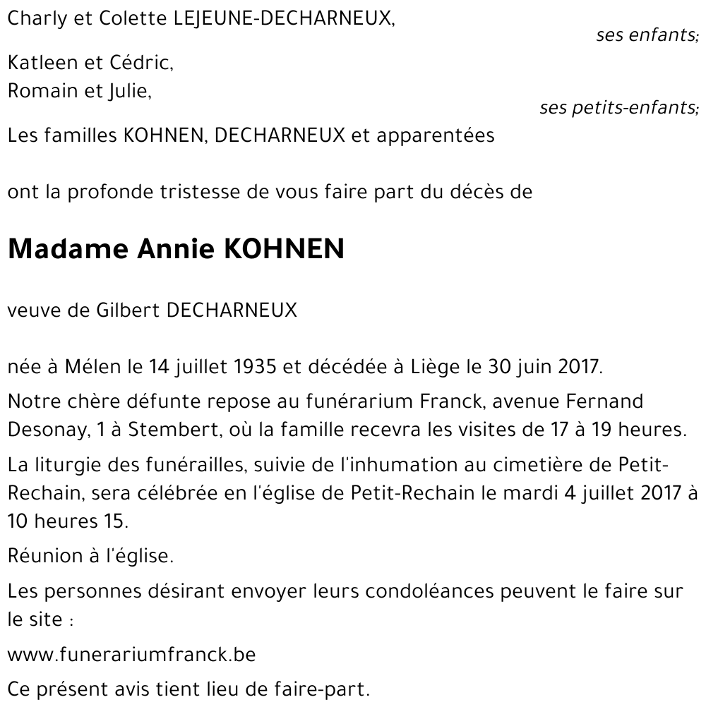 Annie KOHNEN