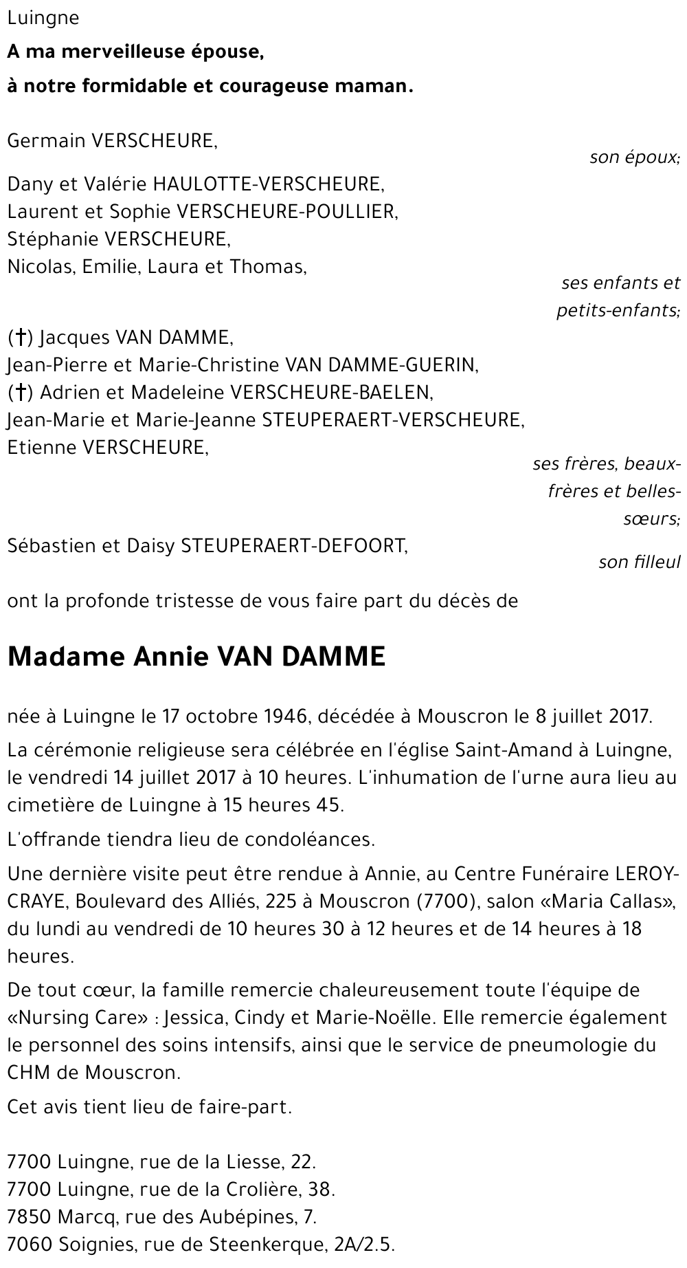 Annie VAN DAMME