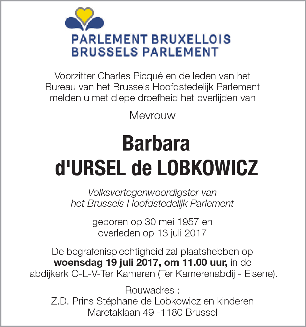 Barbara d'Ursel-de Lobkowicz
