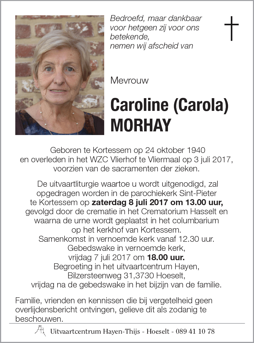 Caroline (Carola) MORHAY
