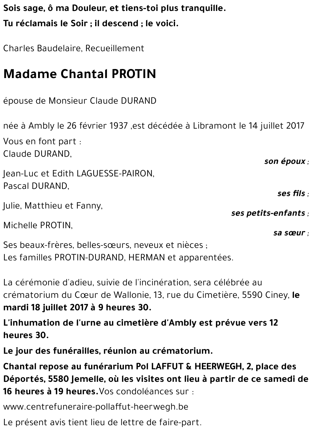 Chantal PROTIN