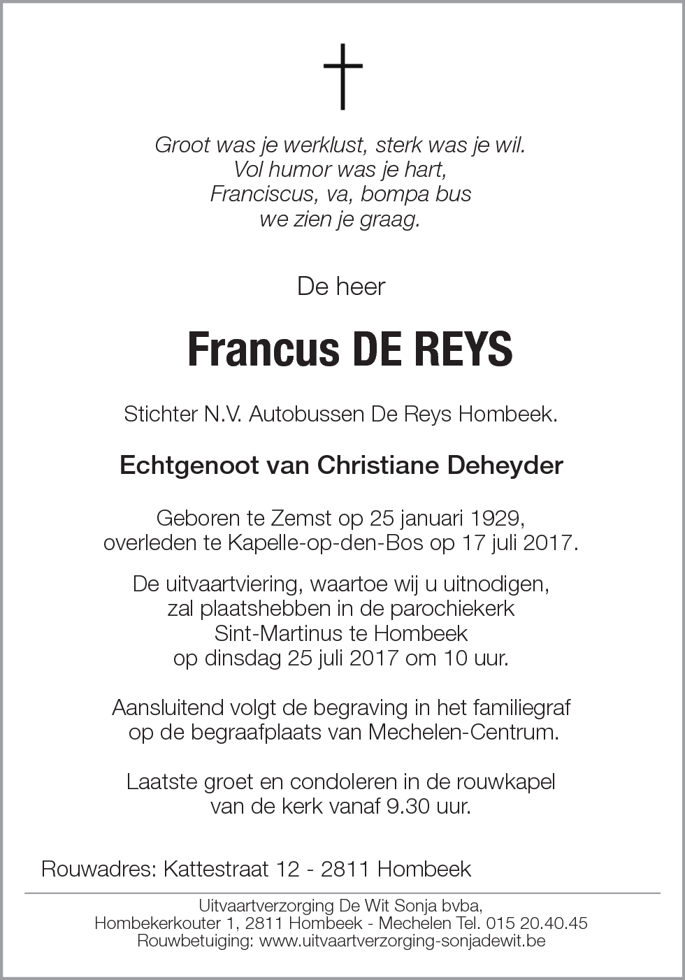 Francus De Reys