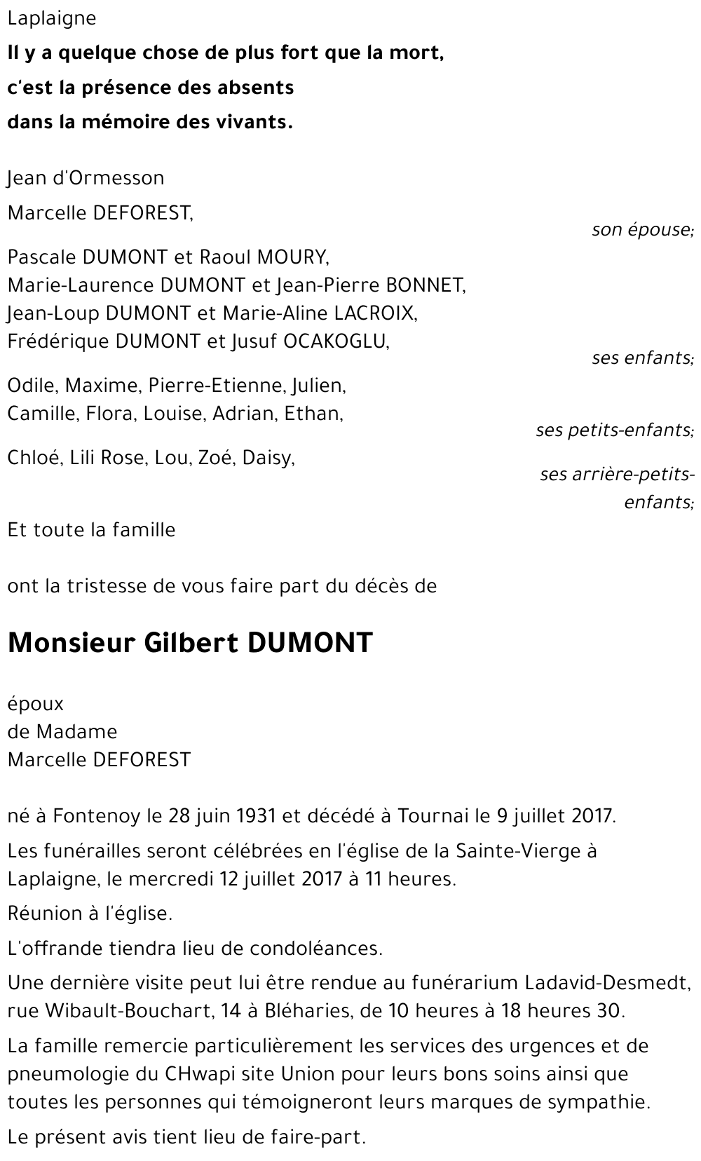 Gilbert DUMONT