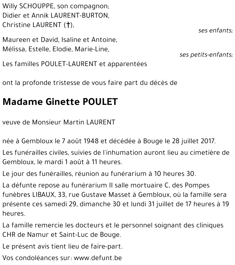 Ginette POULET