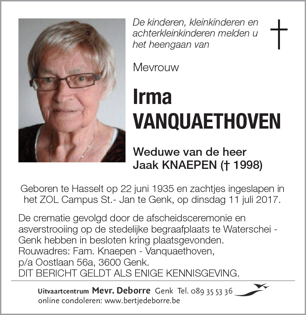 Irma VANQUAETHOVEN