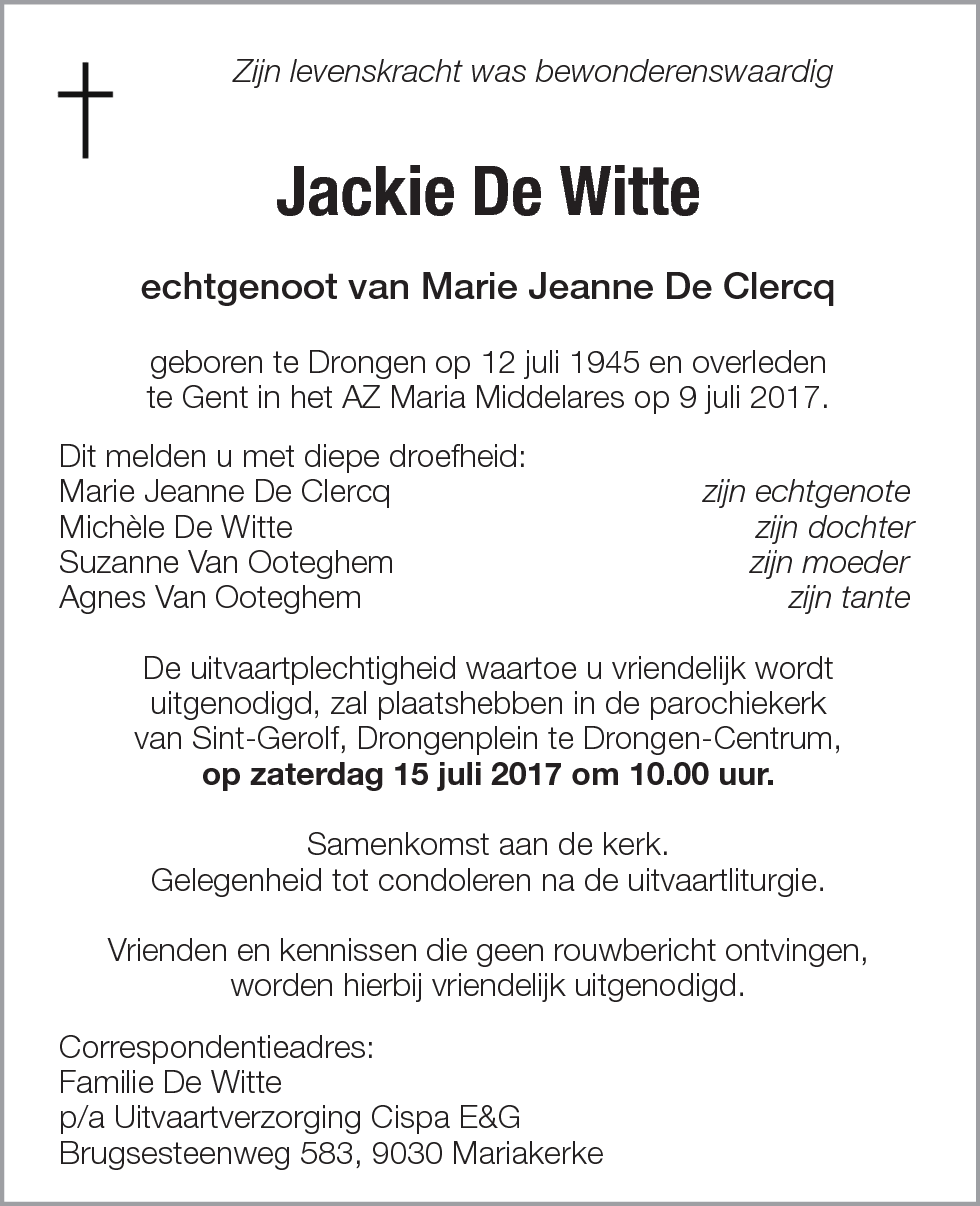 Jackie De Witte