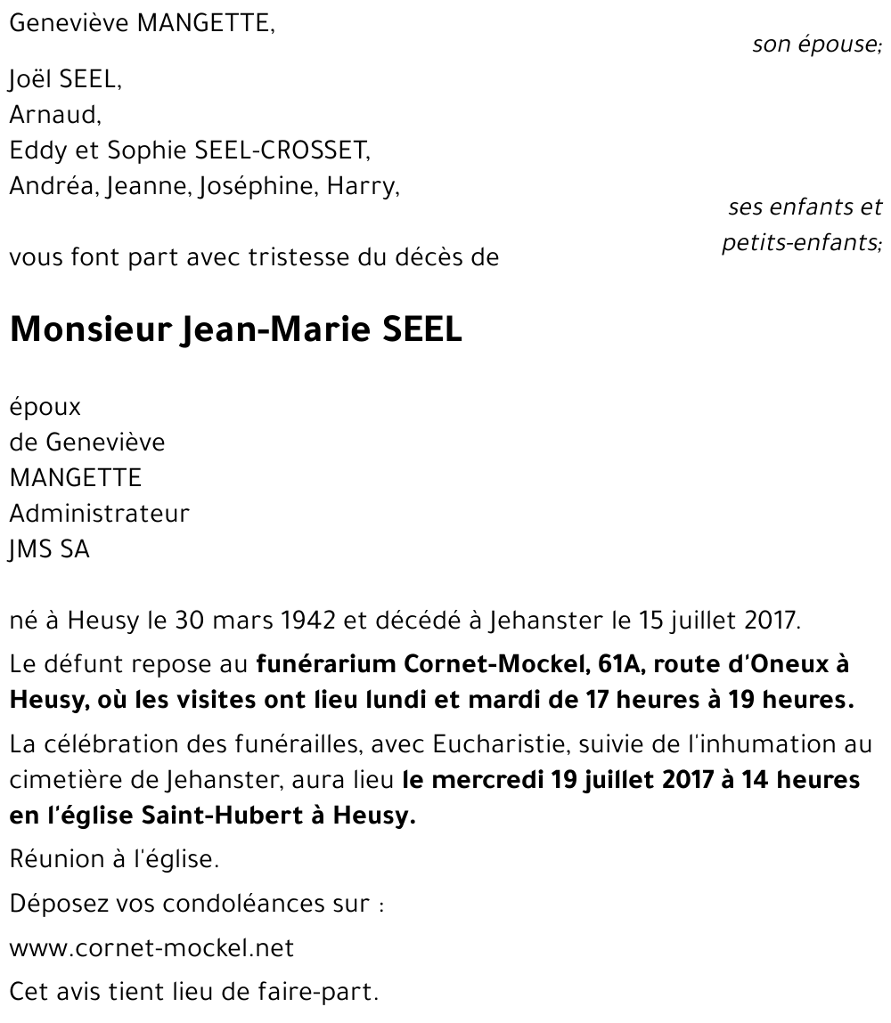 Jean-Marie SEEL