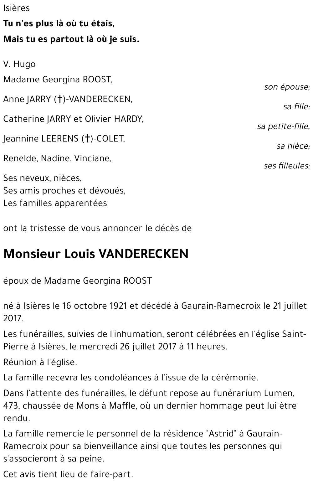Louis VANDERECKEN