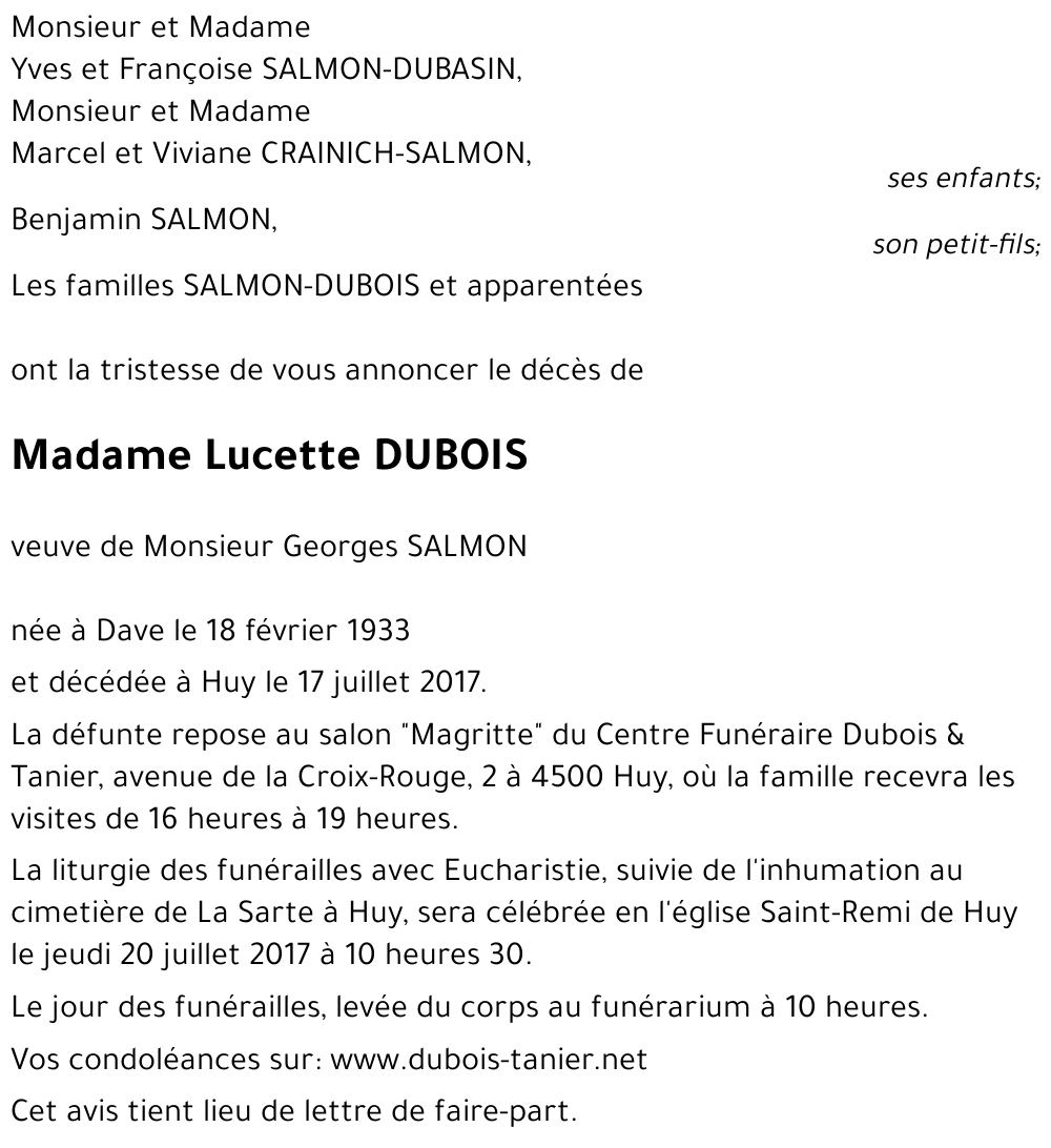 Lucette DUBOIS