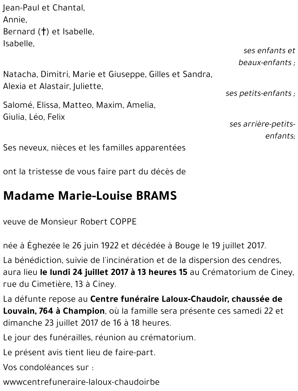 Marie-Louise BRAMS