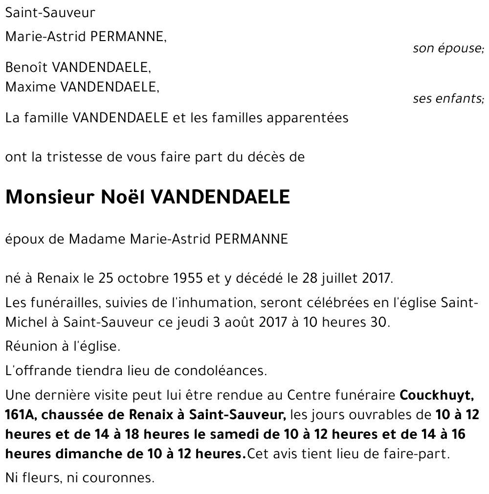 Noël VANDENDAELE