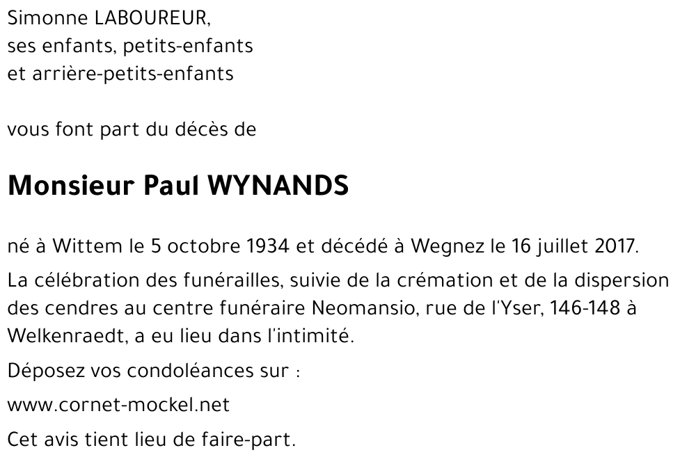 Paul WYNANDS