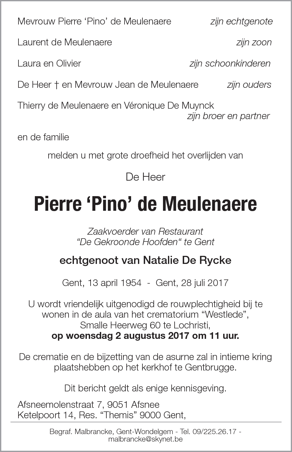 Pierre 'Pino' de Meulenaere