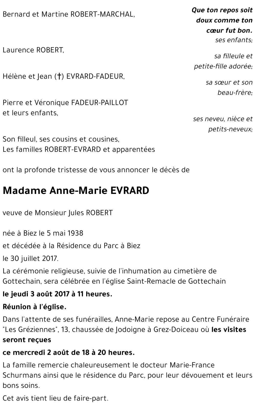 Anne-Marie EVRARD