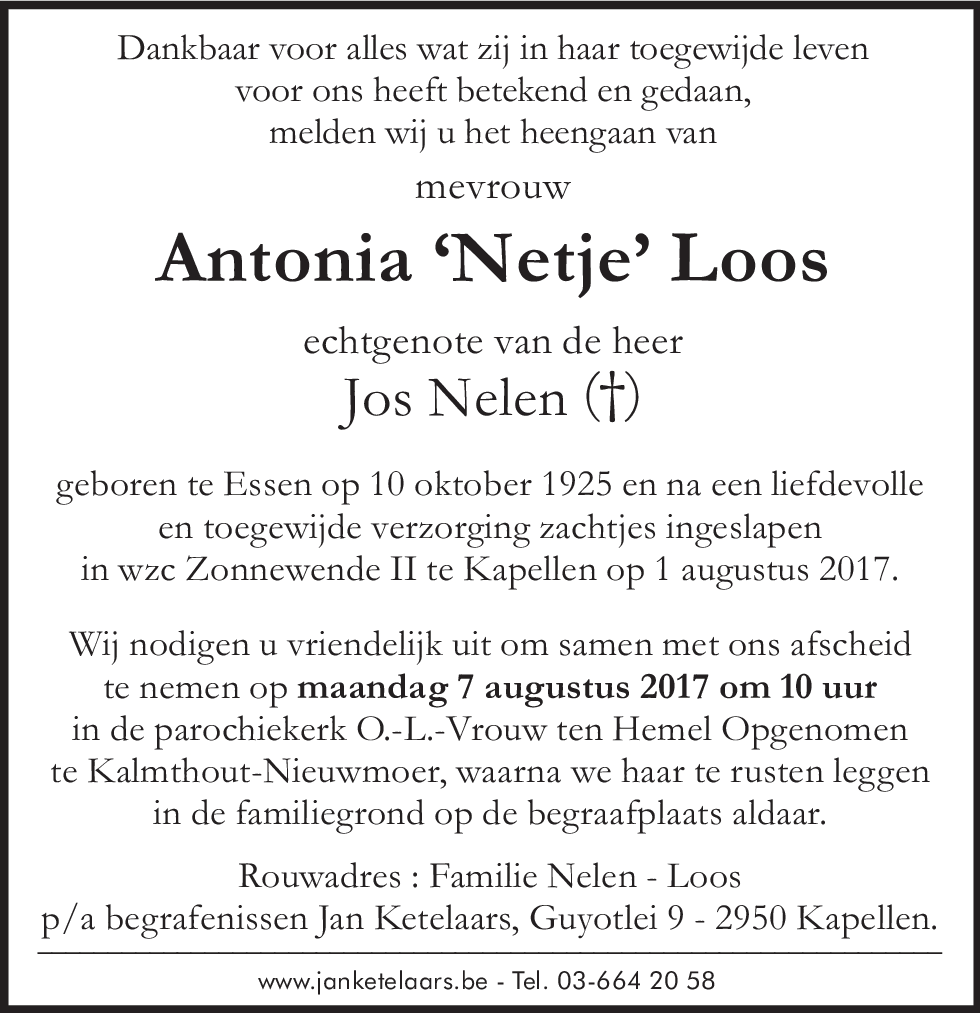 Antonia 'Netje' Loos