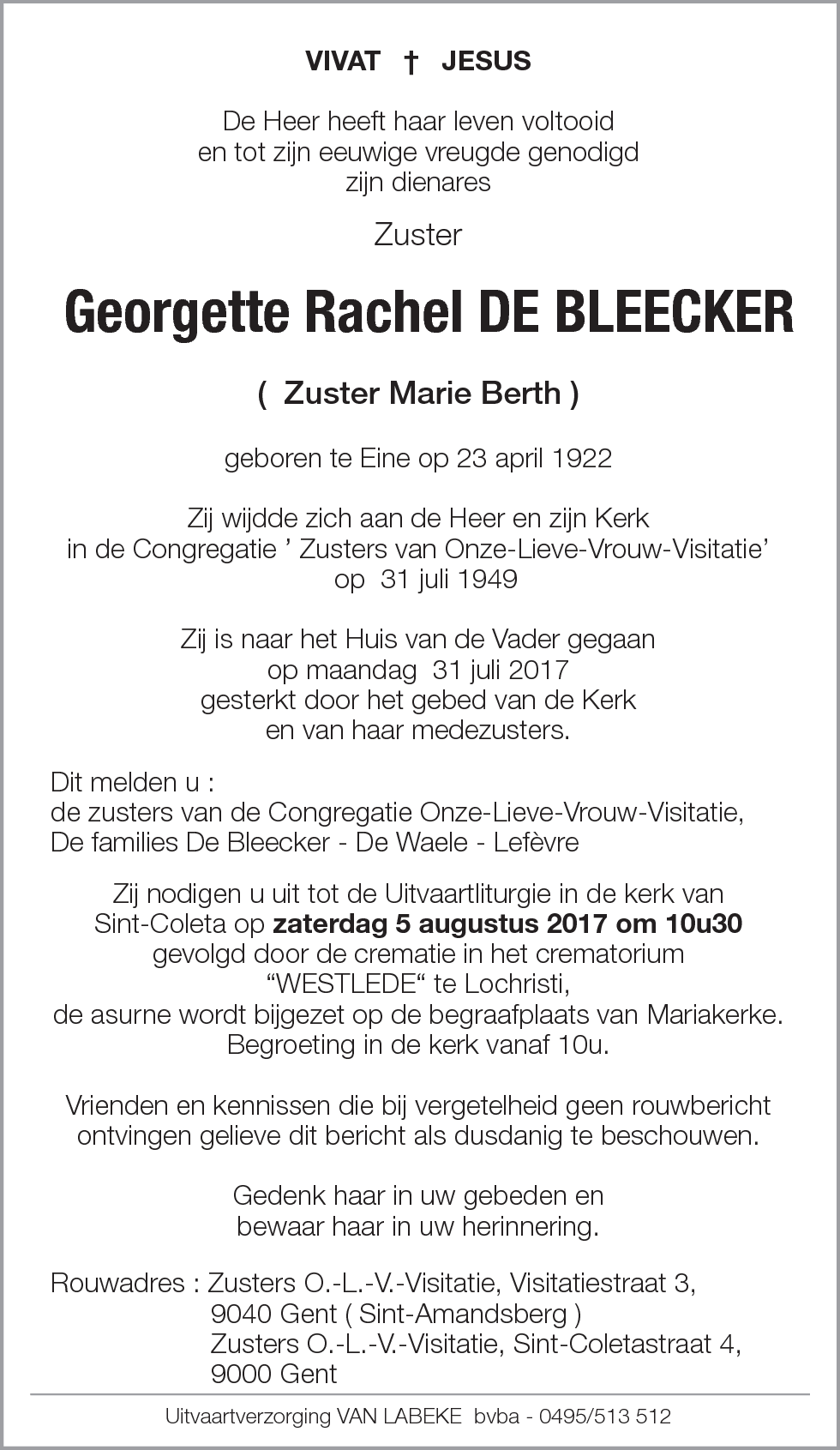 Georgette Rachel De Bleecker