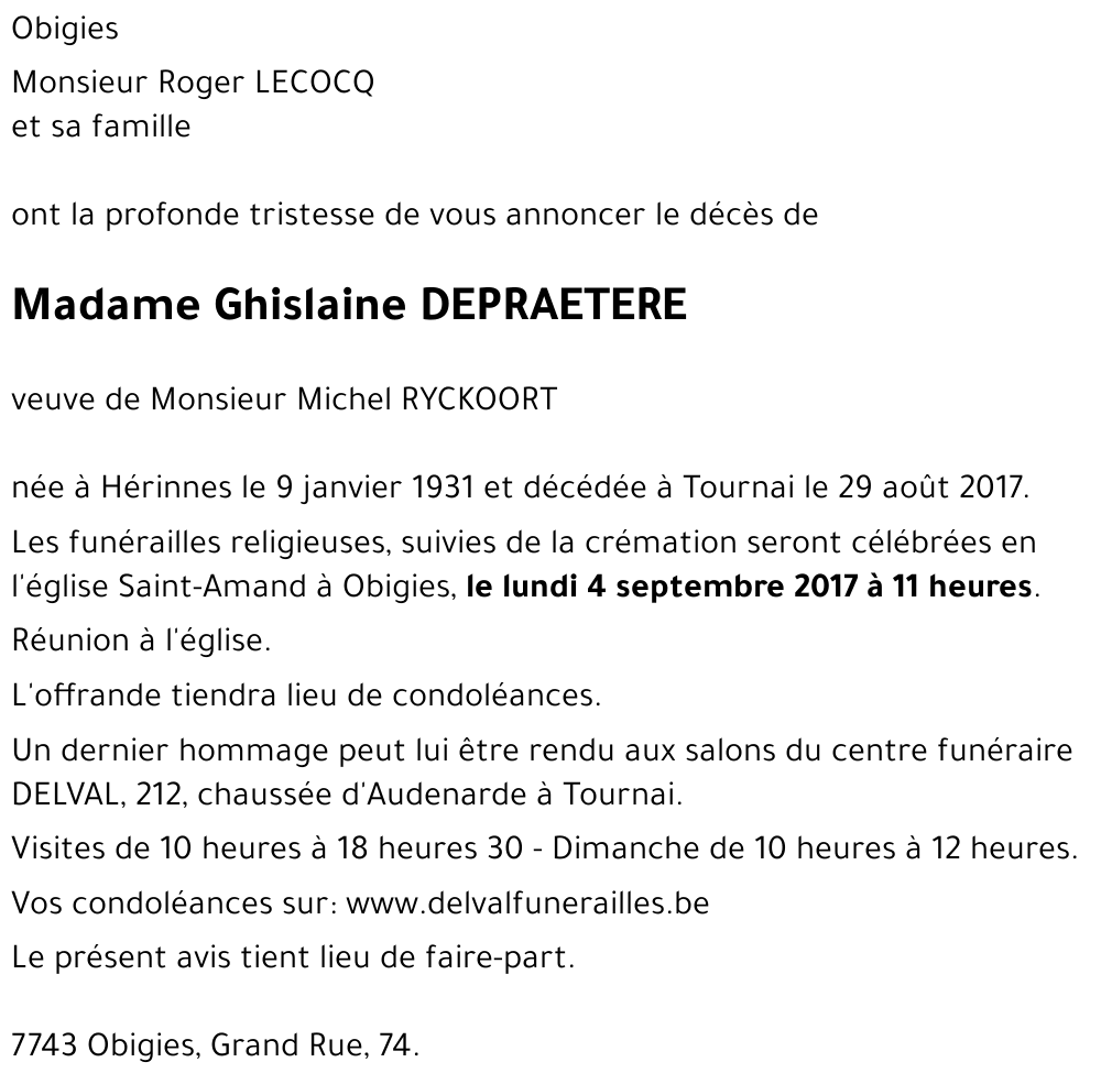 Ghislaine DEPRAETERE