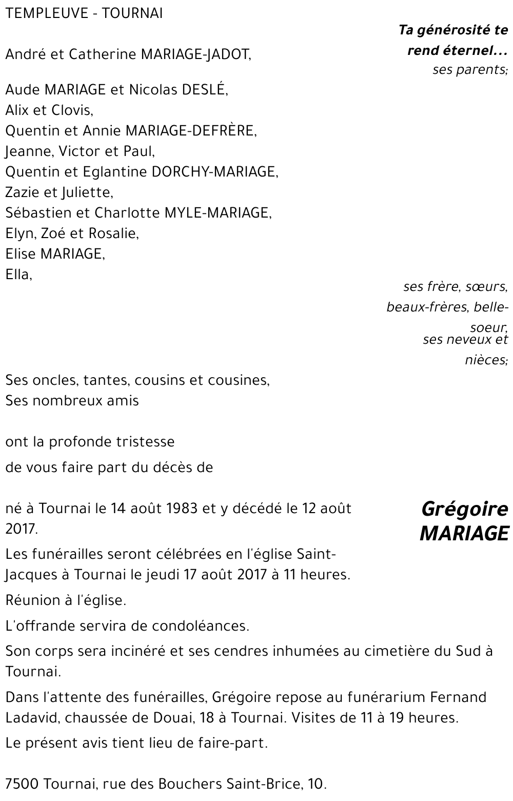 Grégoire MARIAGE