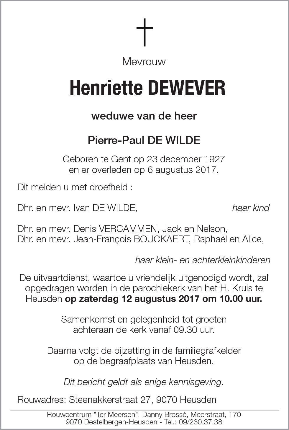 Henriette DE WEVER