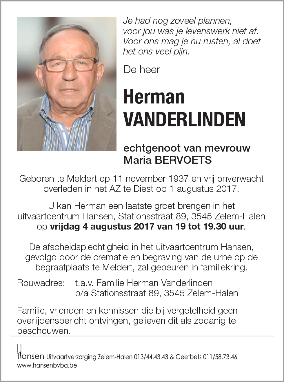 Herman VANDERLINDEN