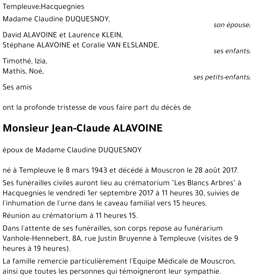 Jean-Claude ALAVOINE