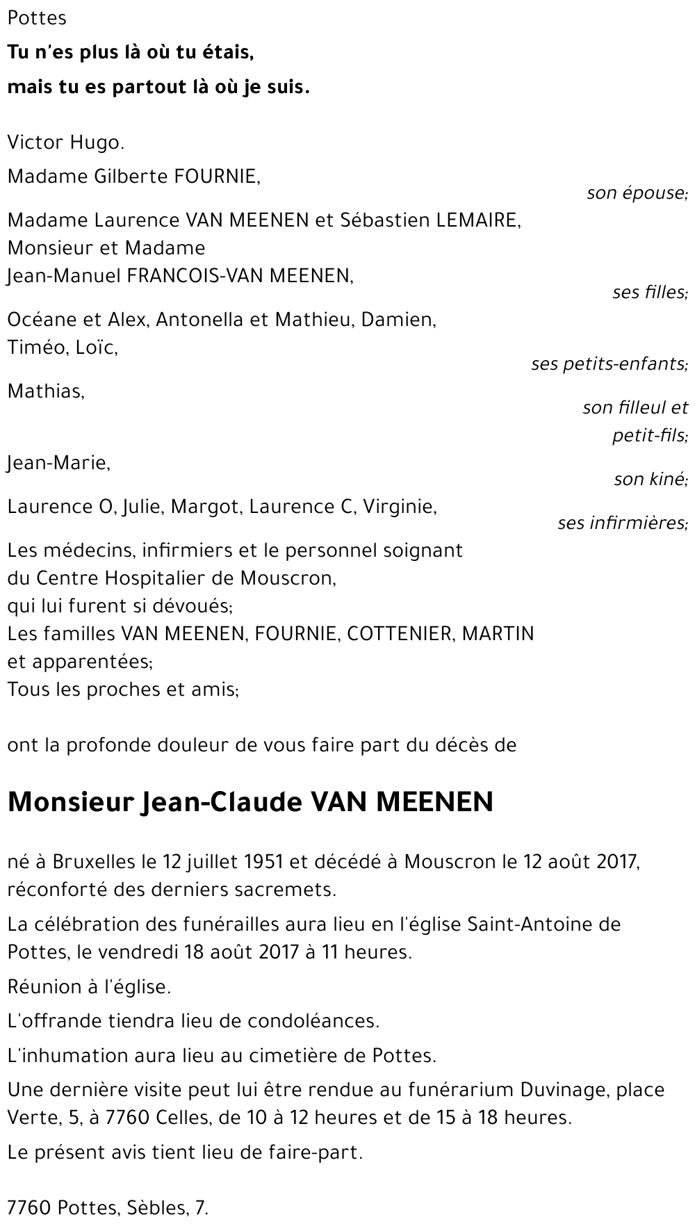 Jean-Claude VAN MEENEN