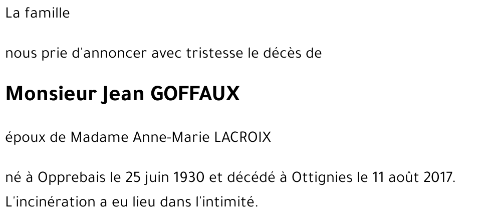 Jean GOFFAUX