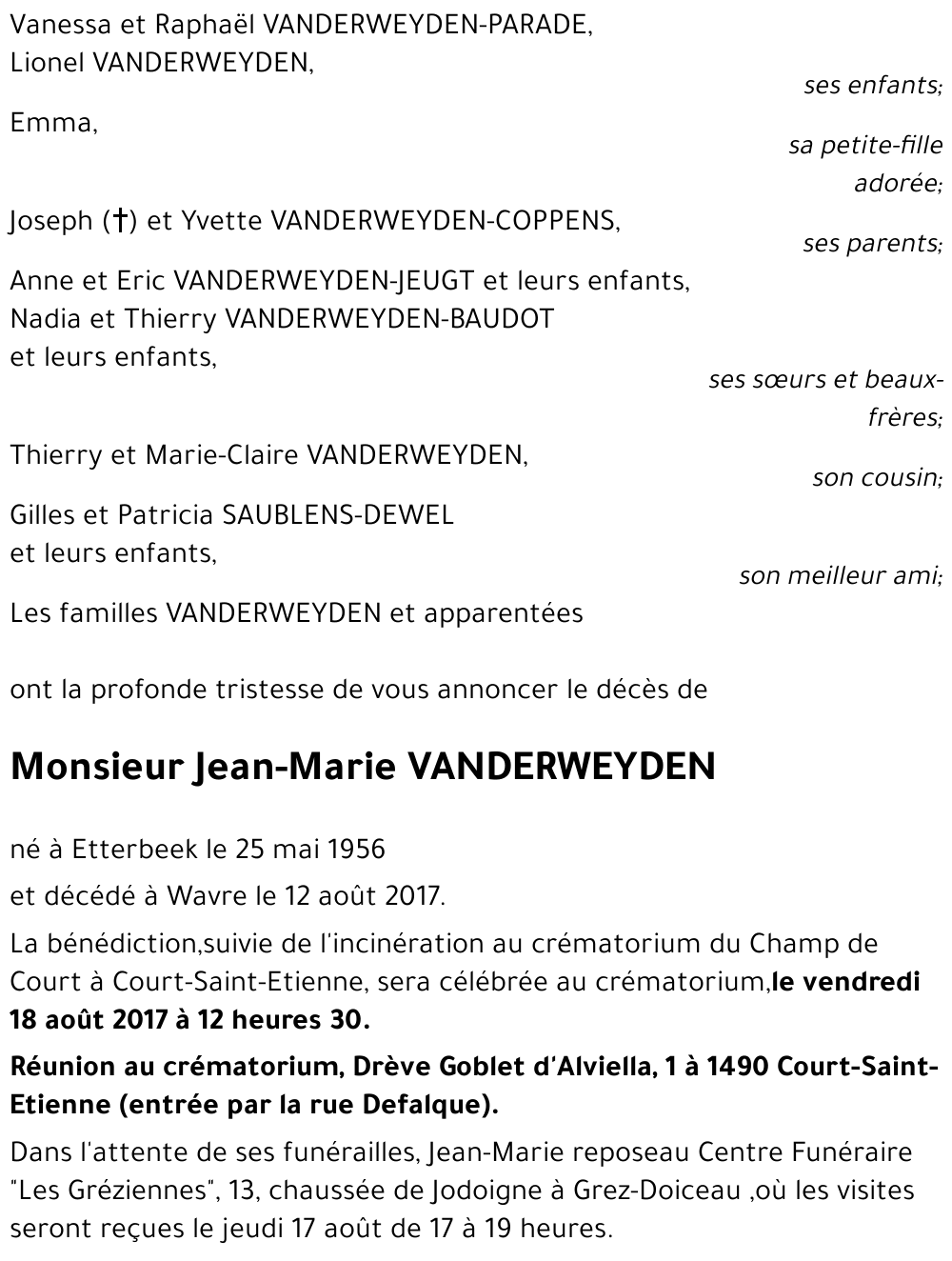 Jean-Marie VANDERWEYDEN