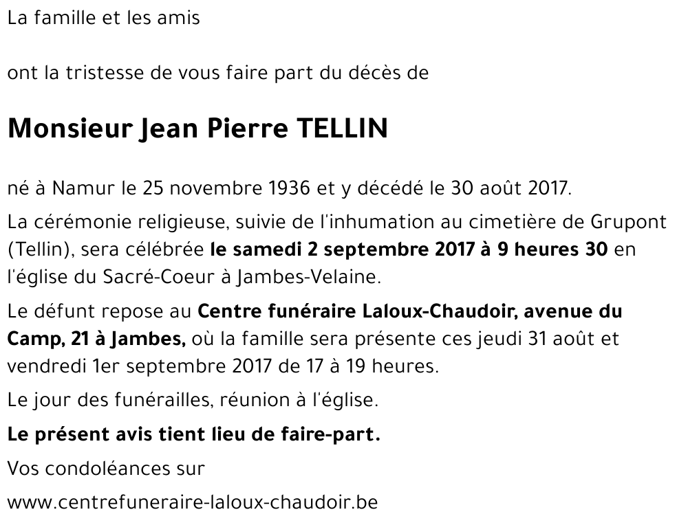 Jean Pierre TELLIN