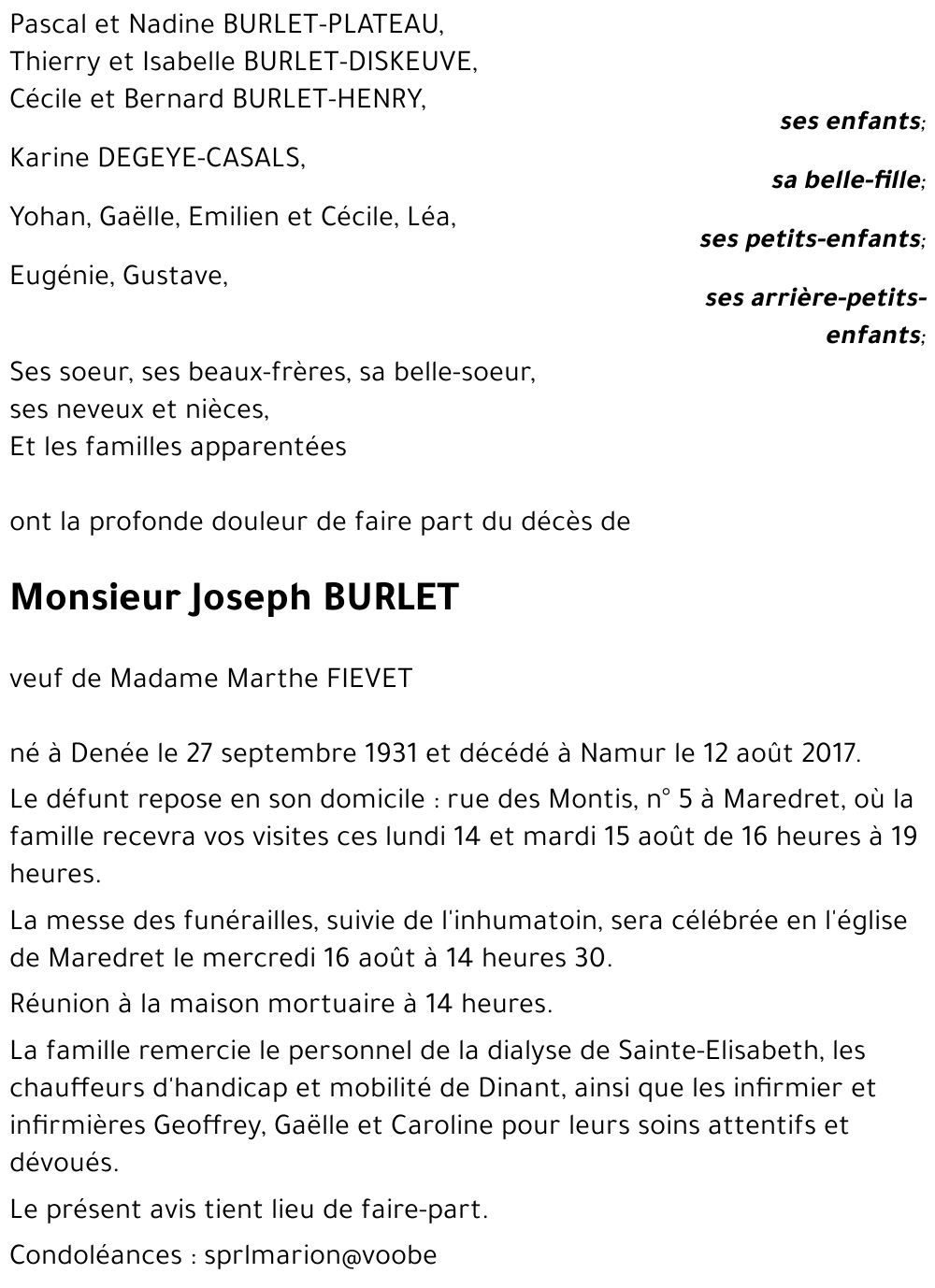 Joseph BURLET