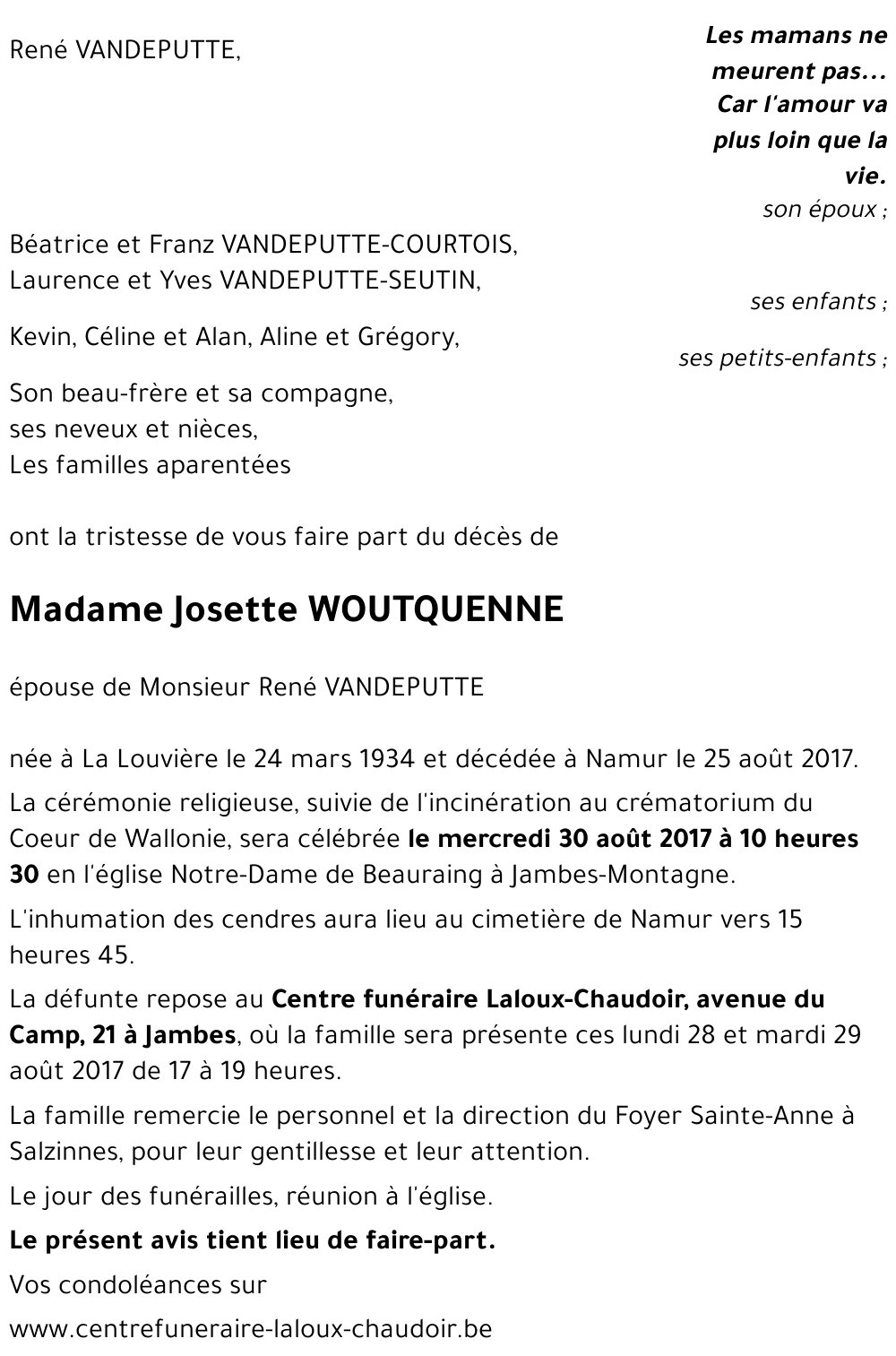 Josette WOUTQUENNE