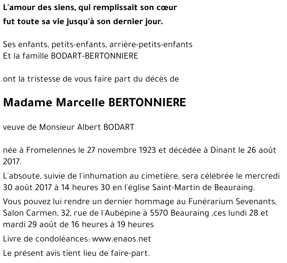 Marcelle BERTONNIERE