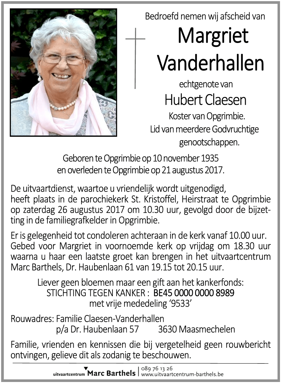 Margriet Vanderhallen