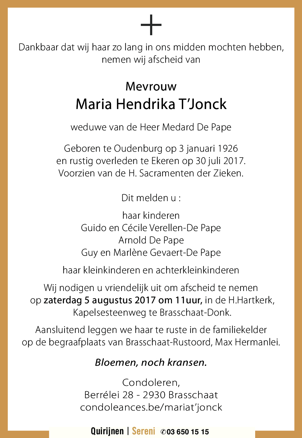 Maria Hendrika T'Jonck