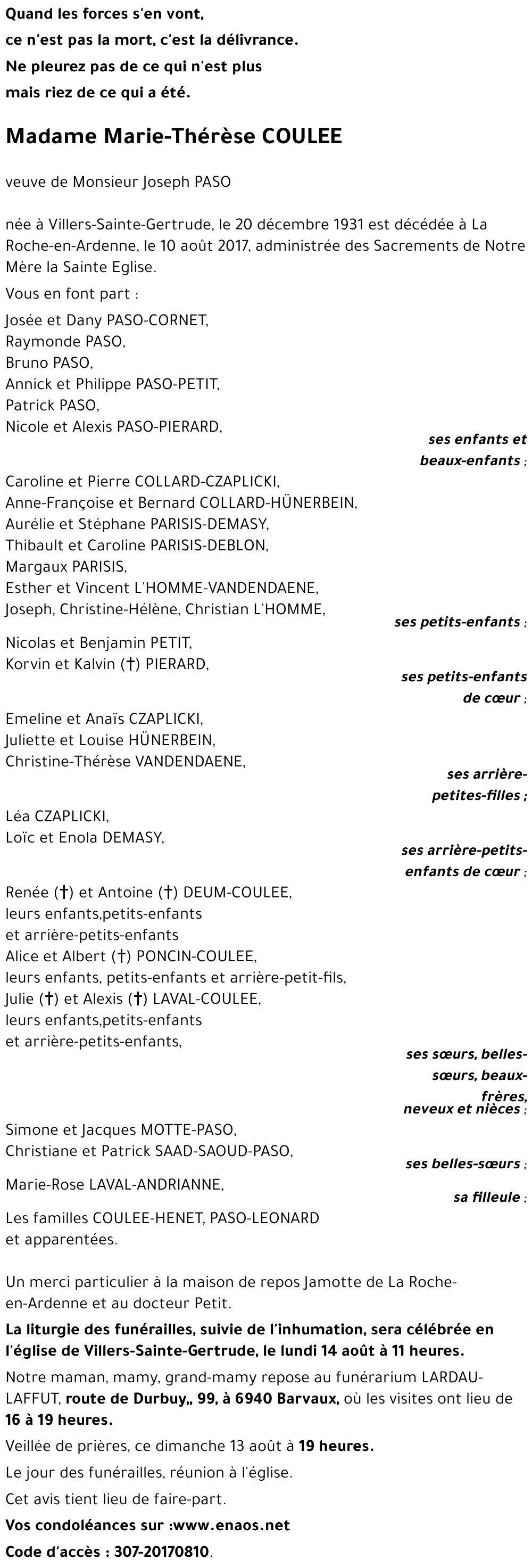 Marie-Thérèse COULEE