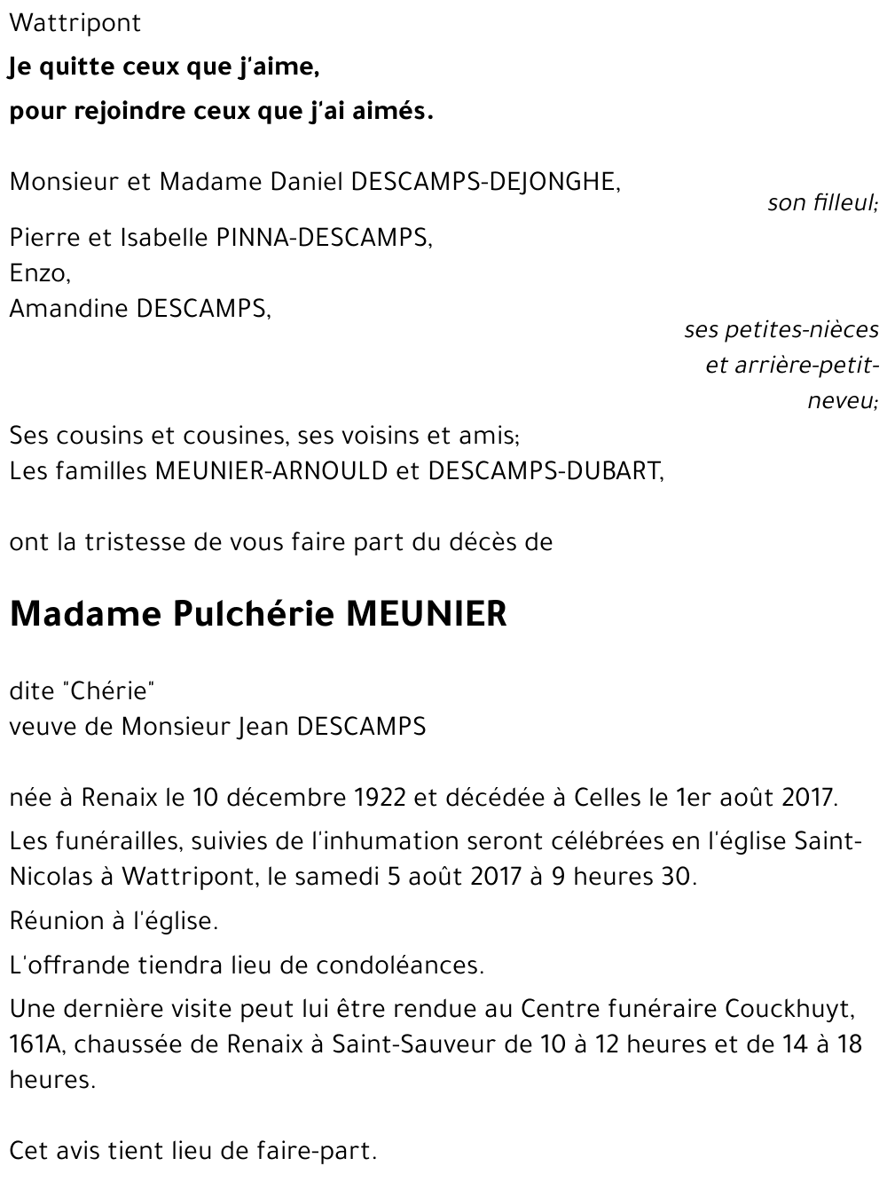 Pulchèrie MEUNIER