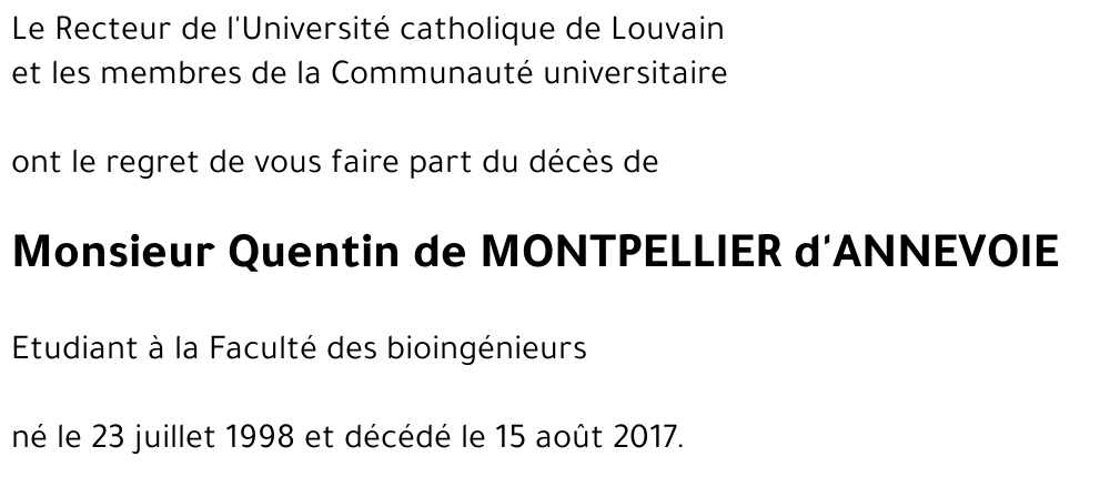 Quentin de MONTPELLIER d'ANNEVOIE