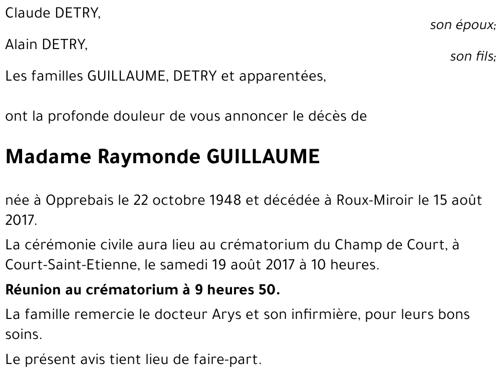 Raymonde GUILLAUME