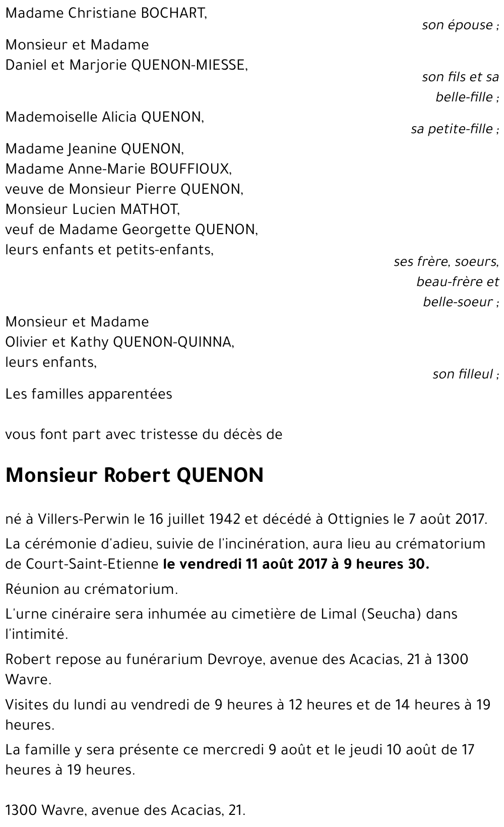 Robert QUENON