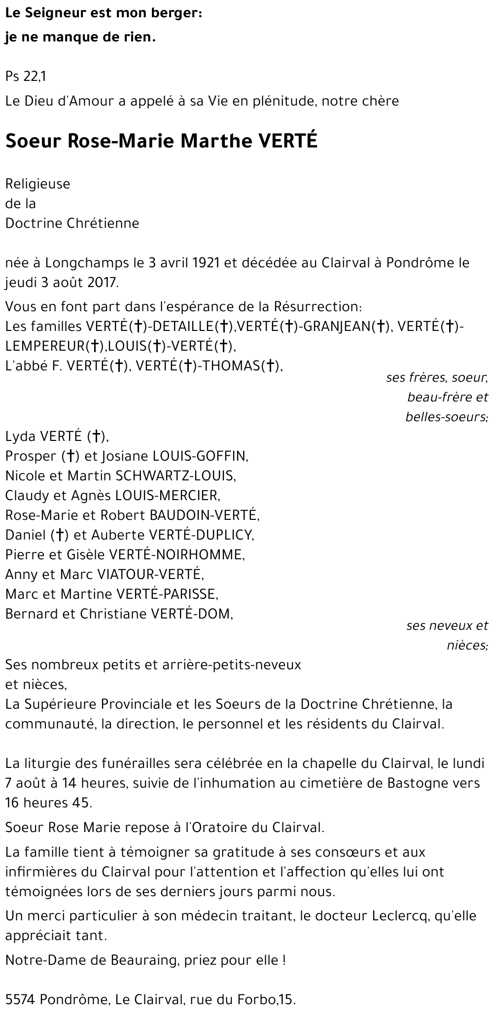 Rose-Marie Marthe VERTE