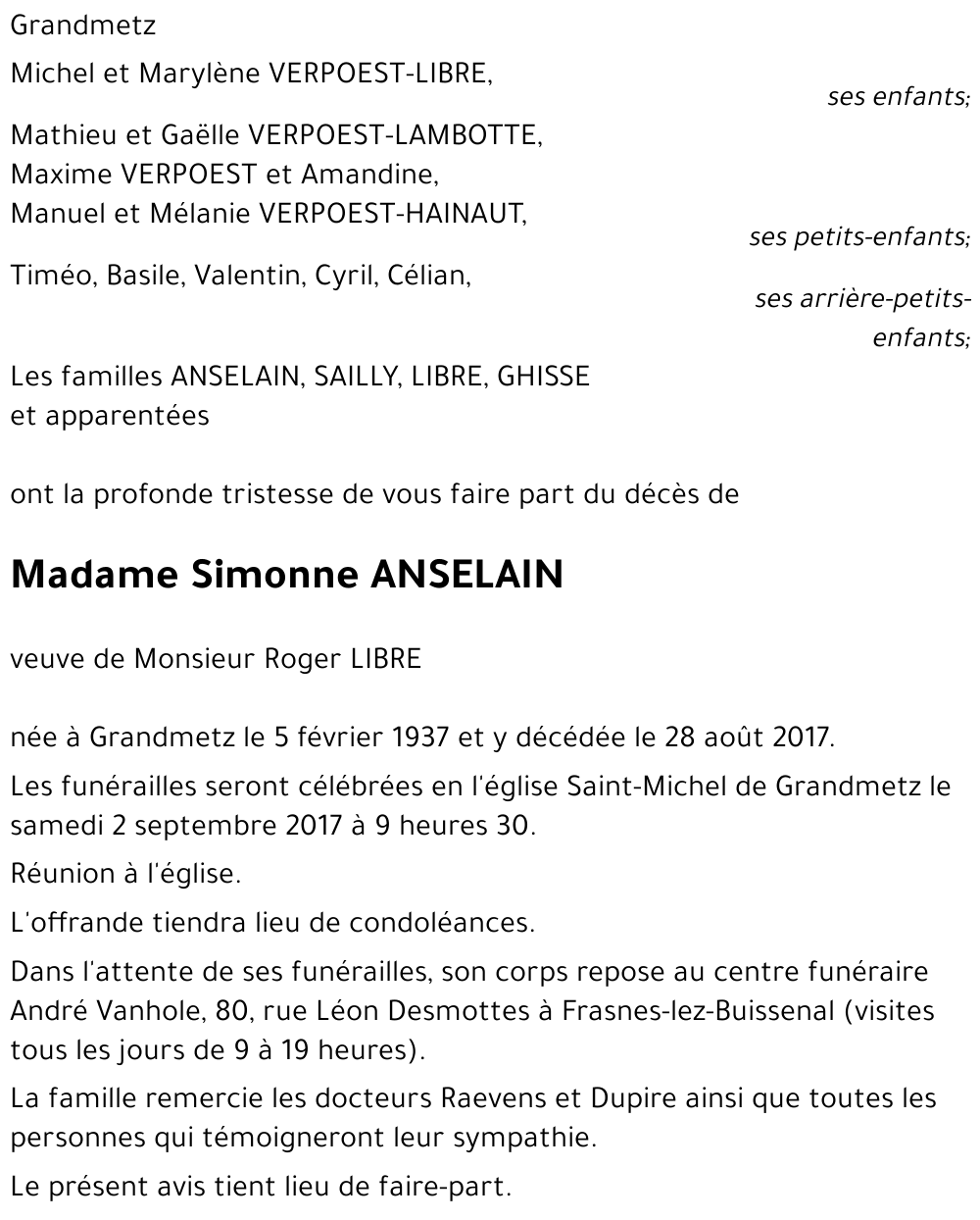 Simonne ANSELAIN
