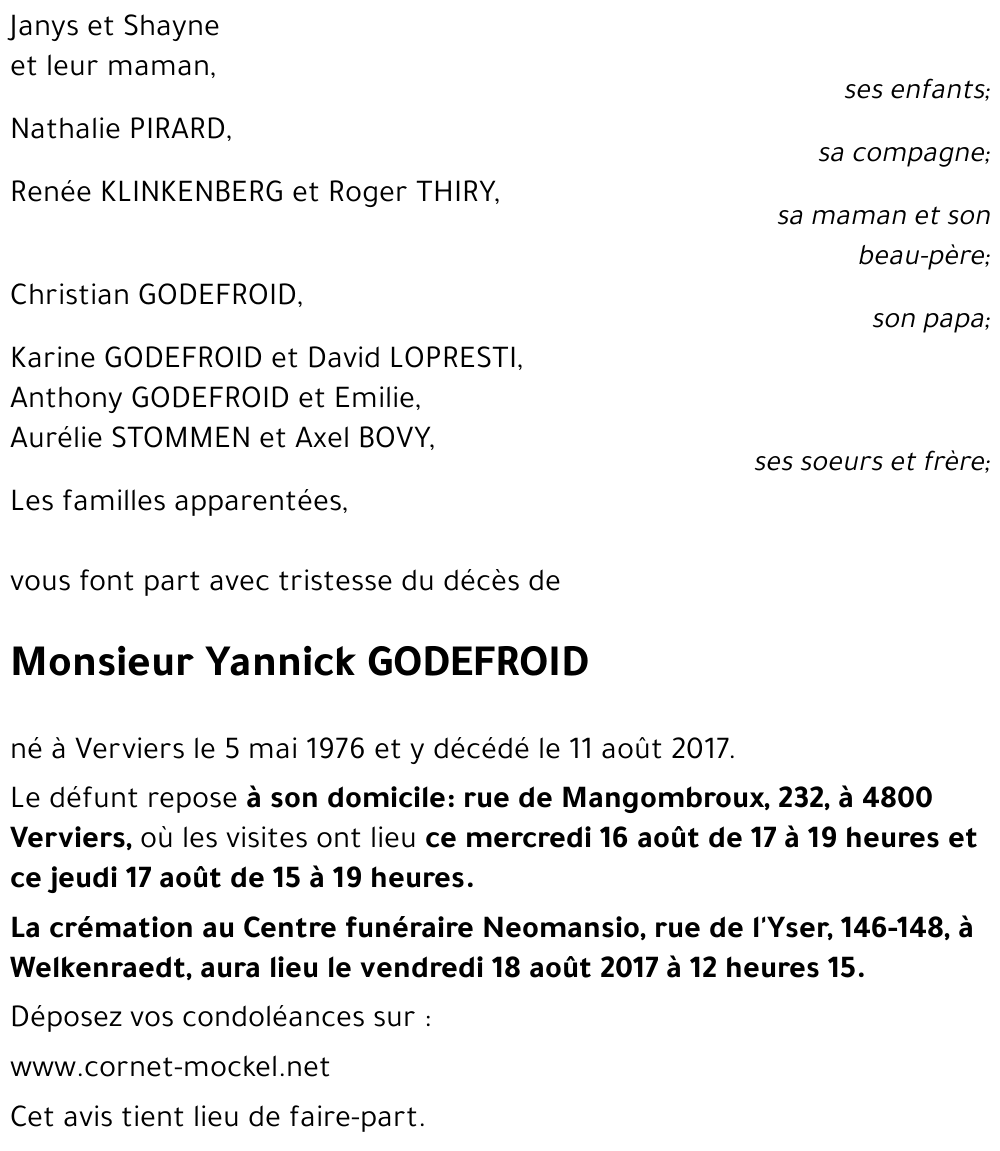 Yannick GODEFROID